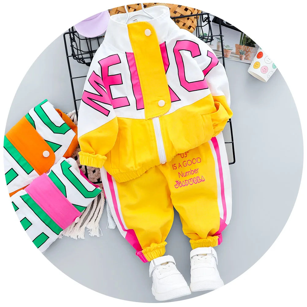 Girls Tracksuit with Letter Jacket