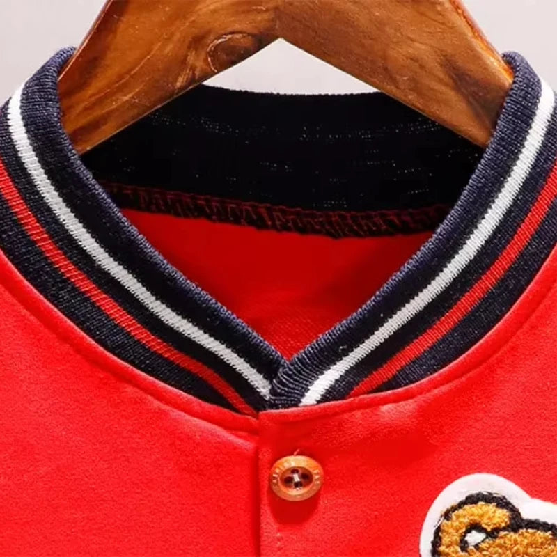 Cartoon Bear Cotton Jacket for Unisex Kids (3-6 Years) - Lightweight Spring Coat