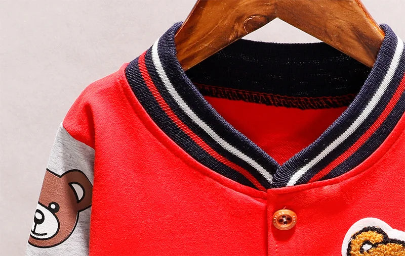 Cartoon Bear Cotton Jacket for Unisex Kids (3-6 Years) - Lightweight Spring Coat