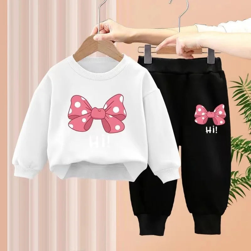 Minnie's Bow Baby Girl Clothes Set (4-6 Years) - Autumn Cotton Tracksuit