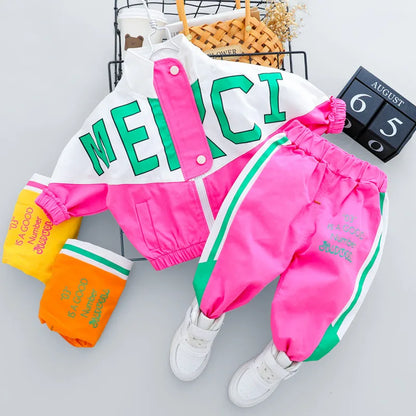 Girls Tracksuit with Letter Jacket