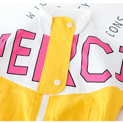 Girls Tracksuit with Letter Jacket