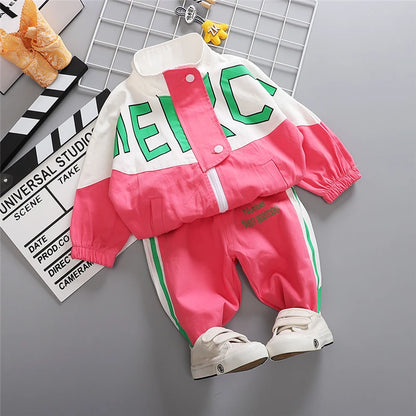 Girls Tracksuit with Letter Jacket