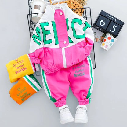 Girls Tracksuit with Letter Jacket