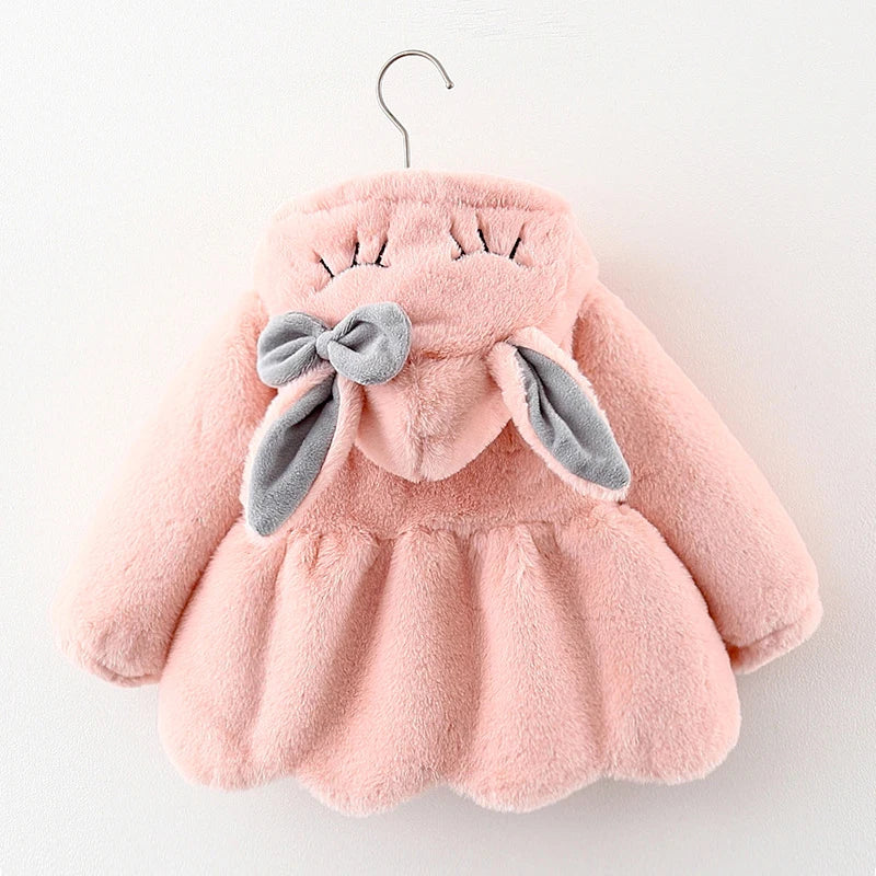 Cute Rabbit Ears Plush Baby Jacket