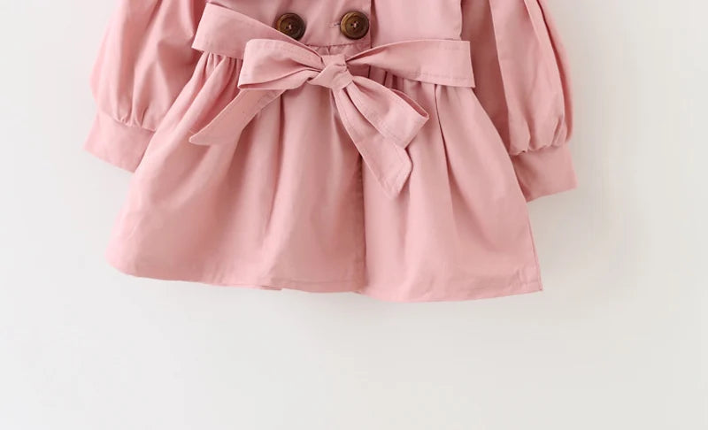 Girls Easter Coat with Belt (1-3 Years) - Classic Trench Windbreaker