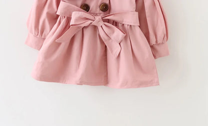Girls Easter Coat with Belt (1-3 Years) - Classic Trench Windbreaker