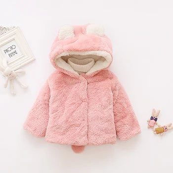 Cute Rabbit Ears Plush Baby Jacket