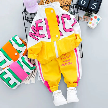 Girls Tracksuit with Letter Jacket