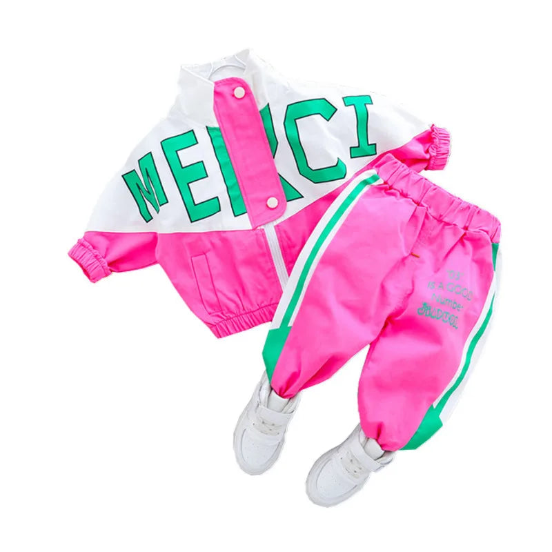 Girls Tracksuit with Letter Jacket