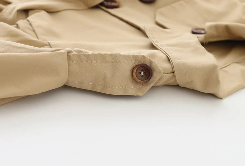 Girls Easter Coat with Belt (1-3 Years) - Classic Trench Windbreaker