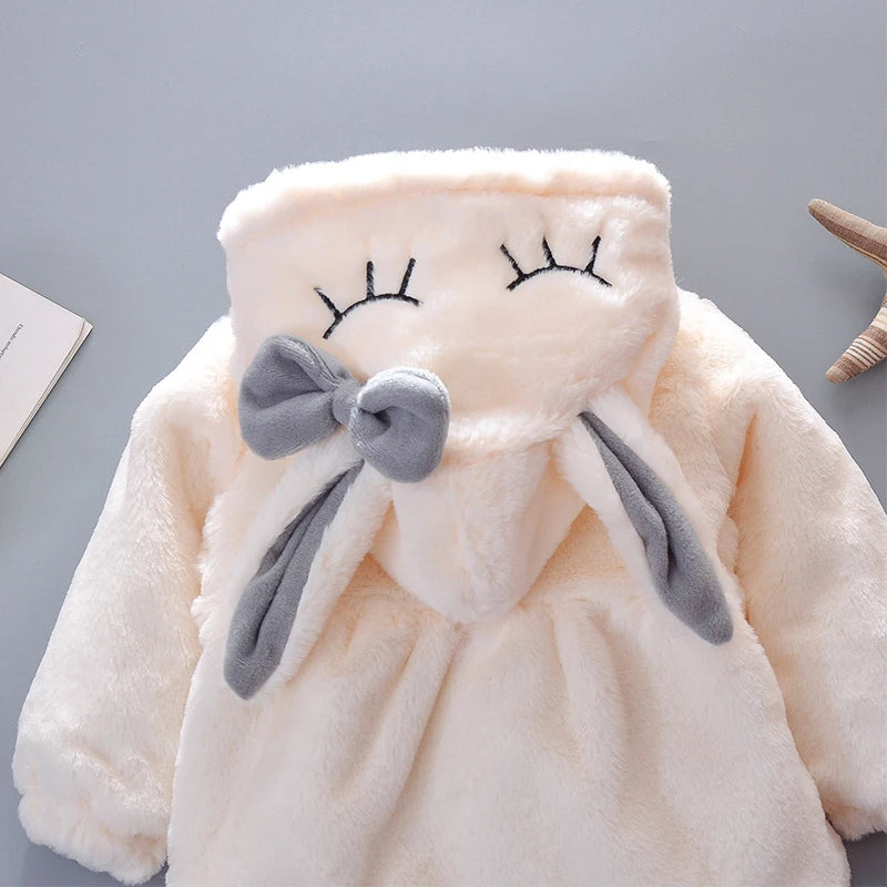 Cute Rabbit Ears Plush Baby Jacket