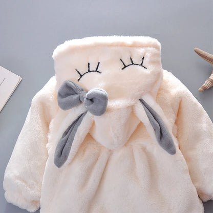 Cute Rabbit Ears Plush Baby Jacket