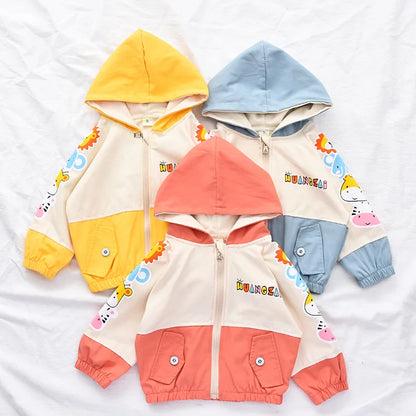 Children's Hooded Jacket   Cartoon Windbreaker, Boys & Girls