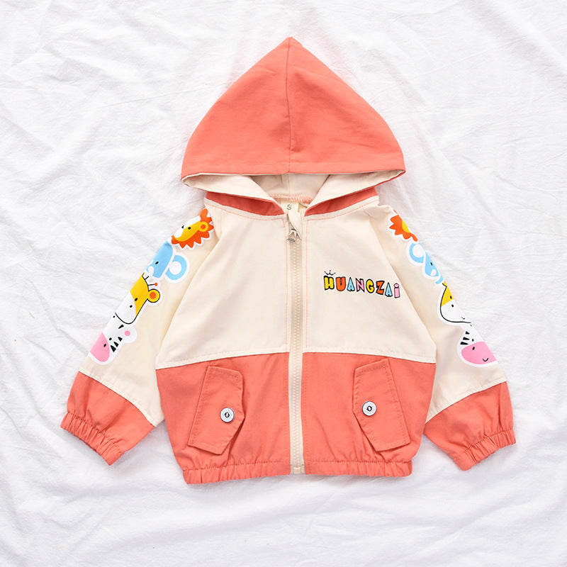 Children's Hooded Jacket   Cartoon Windbreaker, Boys & Girls