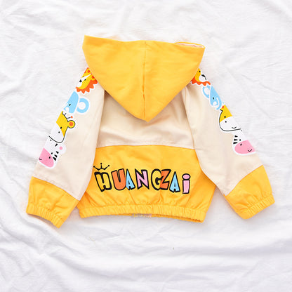 Children's Hooded Jacket   Cartoon Windbreaker, Boys & Girls