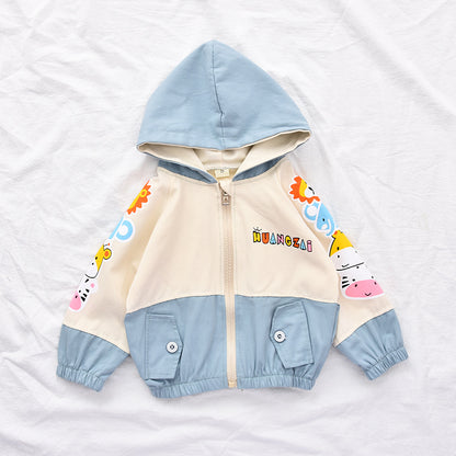 Children's Hooded Jacket   Cartoon Windbreaker, Boys & Girls