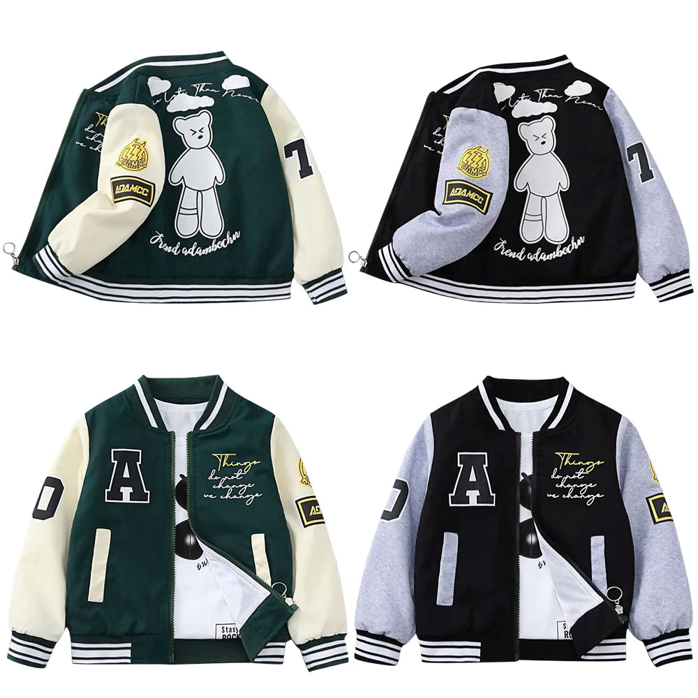 Kids Baseball Jacket (3-12 Years) - Quilted Fashion Outerwear
