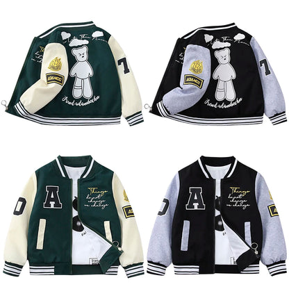Kids Baseball Jacket (3-12 Years) - Quilted Fashion Outerwear