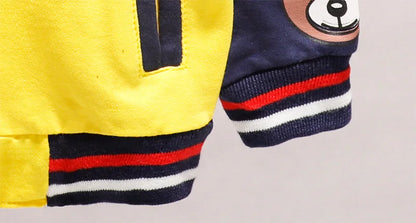 Cartoon Bear Cotton Jacket for Unisex Kids (3-6 Years) - Lightweight Spring Coat