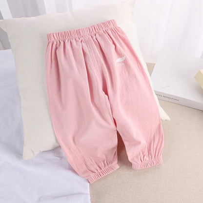 Kids Cotton Linen Joggers (2-6 Years) - Anti-Mosquito Summer Pants