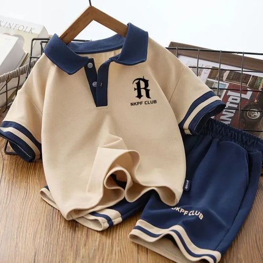 Summer Boy Clothes Set (4-6 Years) - Fashion Polo Shirt & Shorts Outfit