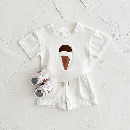 Baby Ice Cream Summer Clothing Set (0-3 Years) - Unisex Short Sleeve Outfit