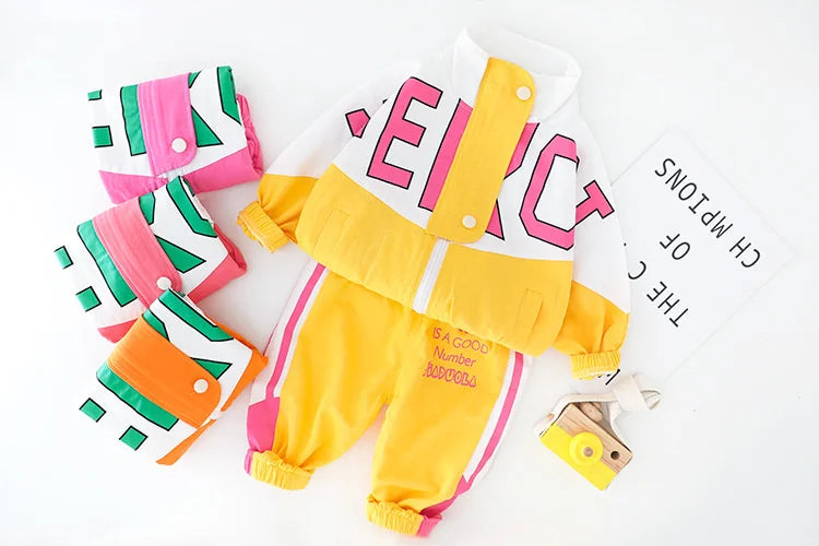 Girls Tracksuit with Letter Jacket