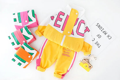 Girls Tracksuit with Letter Jacket