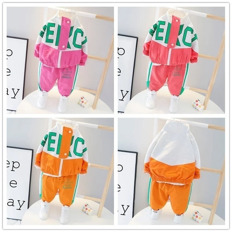 Girls Tracksuit with Letter Jacket