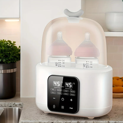 Baby Bottle Warmer with Timer & Temp Control for Formula, Breastmilk, Food Jars, Auto Shut-Off, Compact for Travel