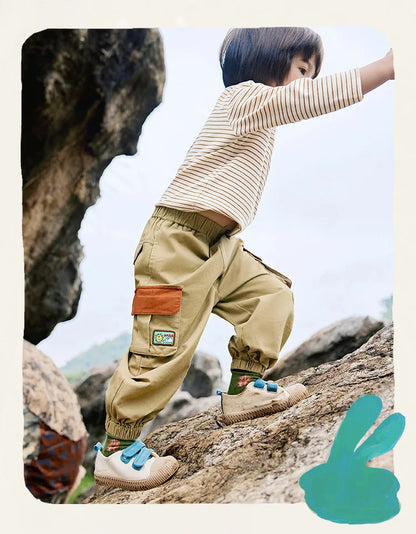 Boys Soft Cotton Casual Pants (4-6 Years) - Washable & Durable Outdoor Trousers