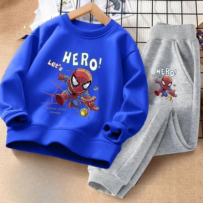 Boys' Spider-Man Cotton Tracksuit (4-6 Years) - 2Pcs Sweatshirt & Pants Set