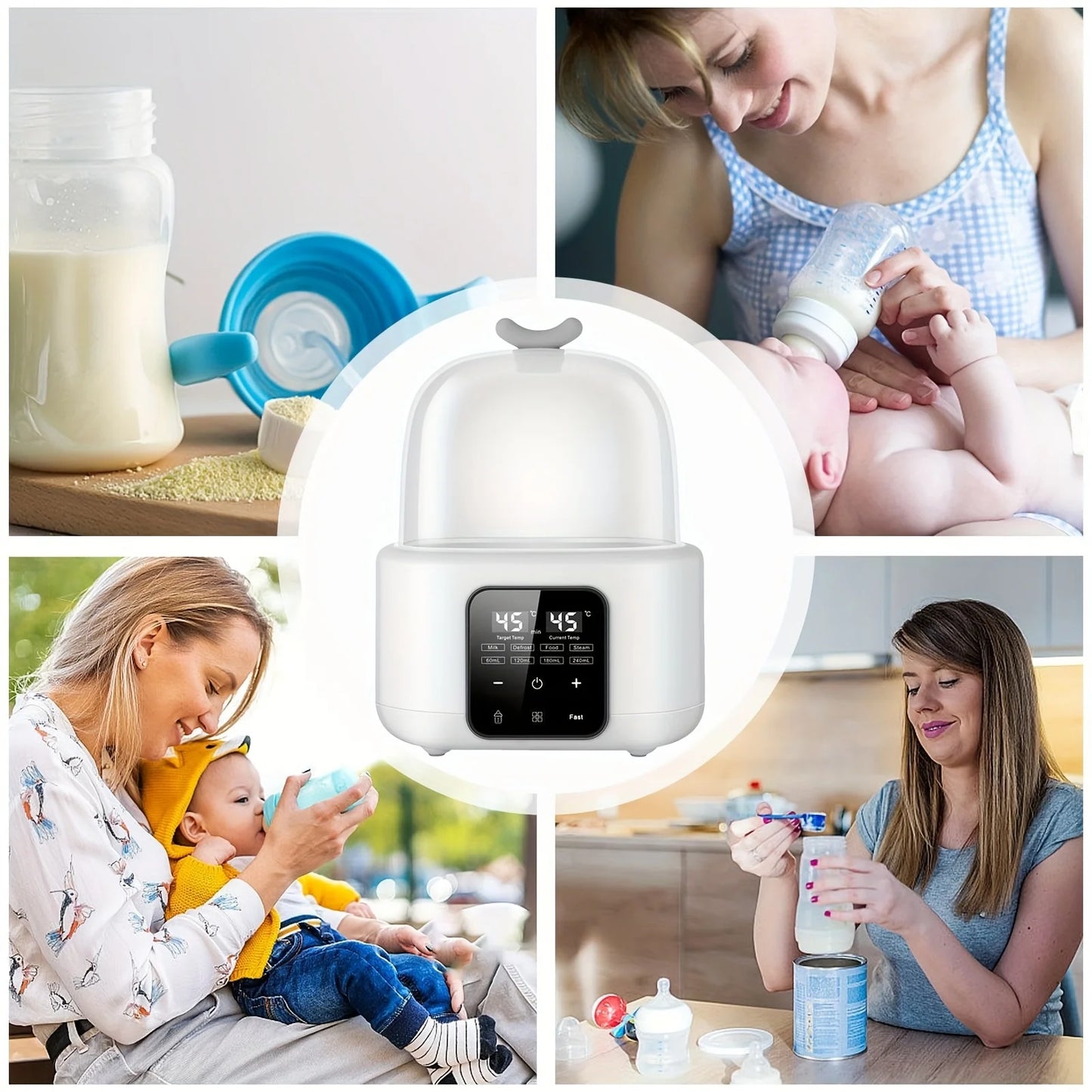 Baby Bottle Warmer with Timer & Temp Control for Formula, Breastmilk, Food Jars, Auto Shut-Off, Compact for Travel