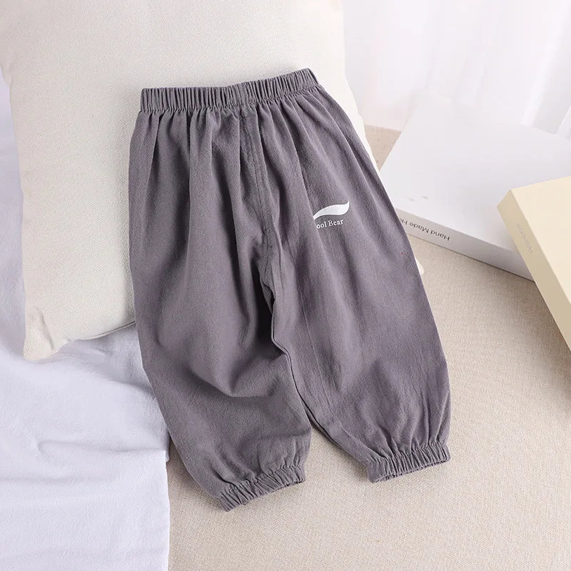 Kids Cotton Linen Joggers (2-6 Years) - Anti-Mosquito Summer Pants