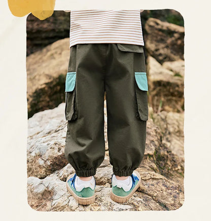 Boys Soft Cotton Casual Pants (4-6 Years) - Washable & Durable Outdoor Trousers