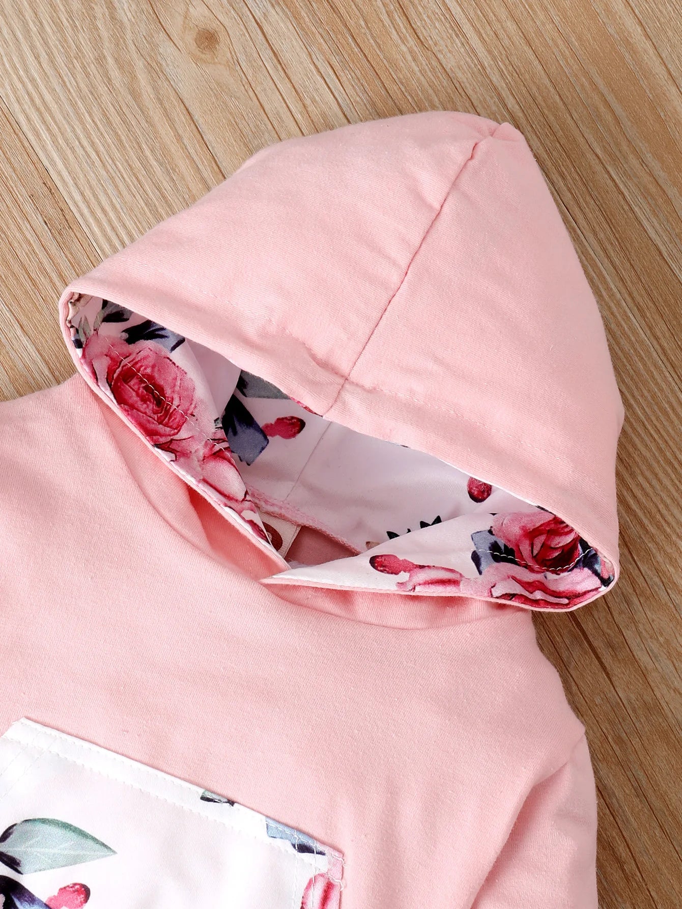 Pink Baby Girl Floral Hooded Outfit