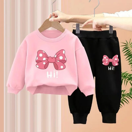 Minnie's Bow Baby Girl Clothes Set (4-6 Years) - Autumn Cotton Tracksuit