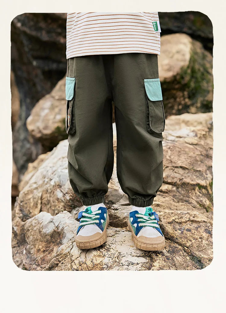 Boys Soft Cotton Casual Pants (4-6 Years) - Washable & Durable Outdoor Trousers