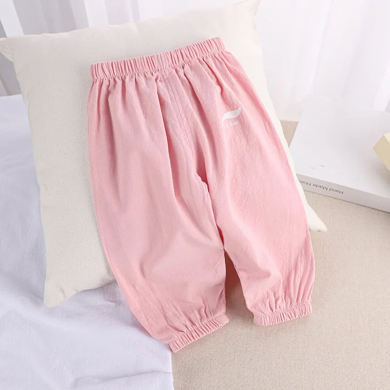 Kids Cotton Linen Joggers (2-6 Years) - Anti-Mosquito Summer Pants