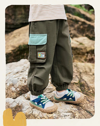 Boys Soft Cotton Casual Pants (4-6 Years) - Washable & Durable Outdoor Trousers