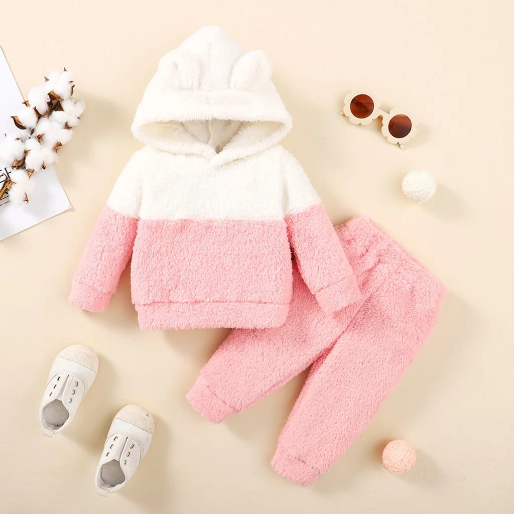 Pink Cashmere Hoodie Set