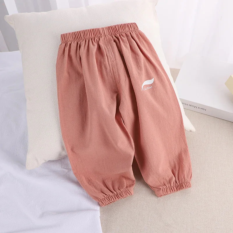 Kids Cotton Linen Joggers (2-6 Years) - Anti-Mosquito Summer Pants