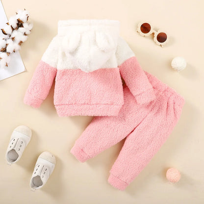 Pink Cashmere Hoodie Set