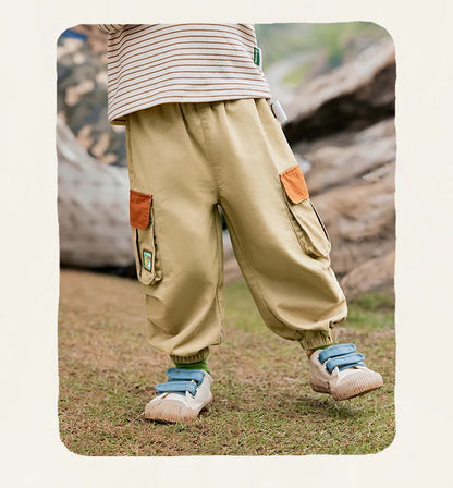 Boys Soft Cotton Casual Pants (4-6 Years) - Washable & Durable Outdoor Trousers