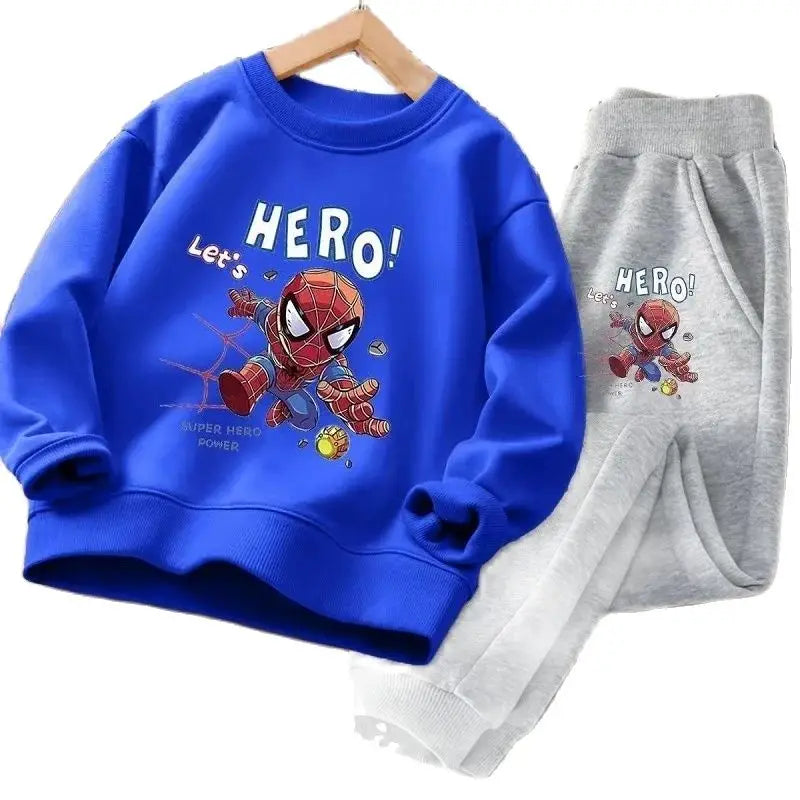 Boys' Spider-Man Cotton Tracksuit (4-6 Years) - 2Pcs Sweatshirt & Pants Set