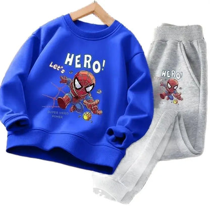 Boys' Spider-Man Cotton Tracksuit (4-6 Years) - 2Pcs Sweatshirt & Pants Set