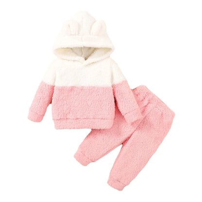 Pink Cashmere Hoodie Set