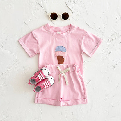 Baby Ice Cream Summer Clothing Set (0-3 Years) - Unisex Short Sleeve Outfit