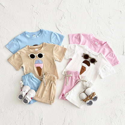 Baby Ice Cream Summer Clothing Set (0-3 Years) - Unisex Short Sleeve Outfit